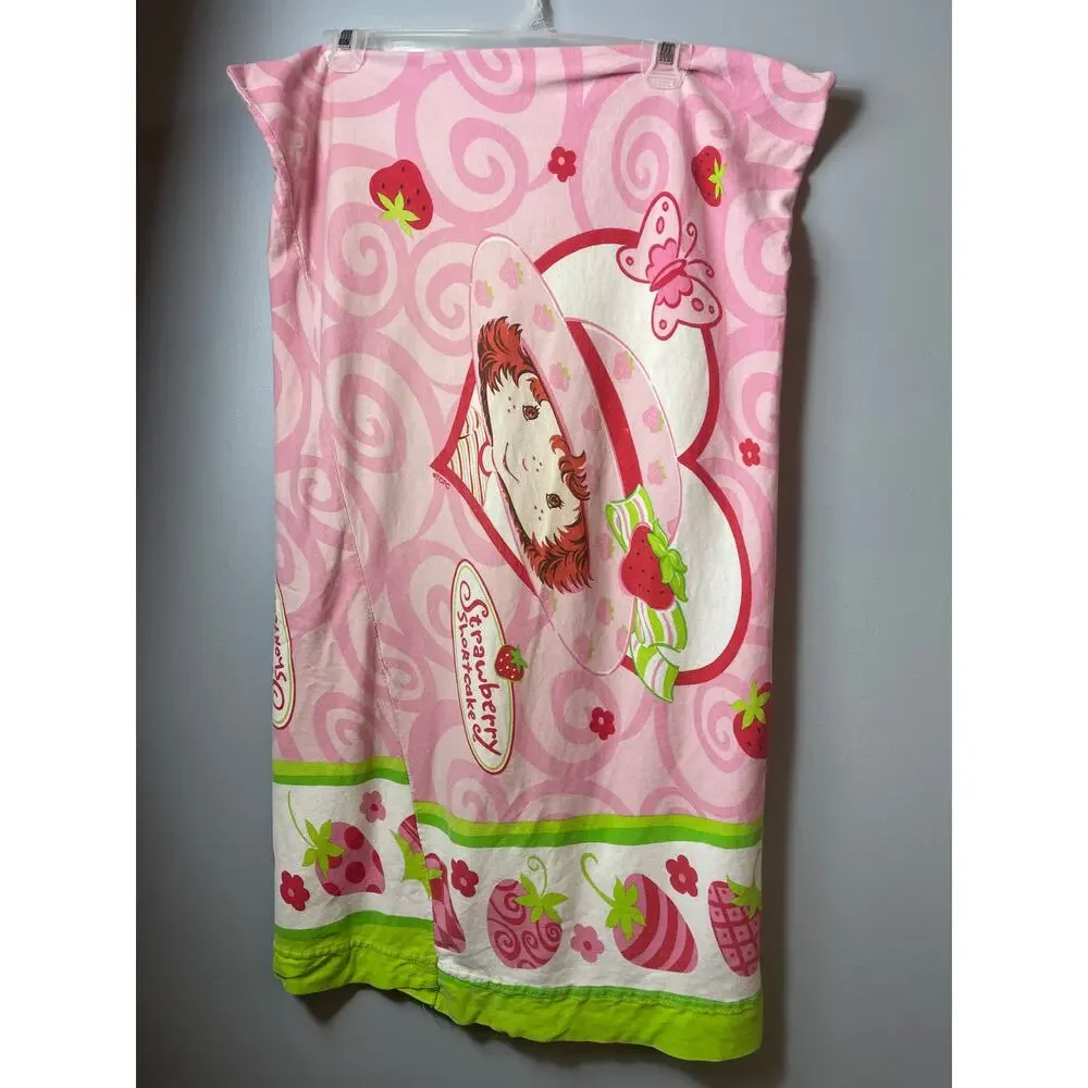 Vintage 2003 Strawberry Shortcake Pillowcase Standard Size Y2K Franco Bedding